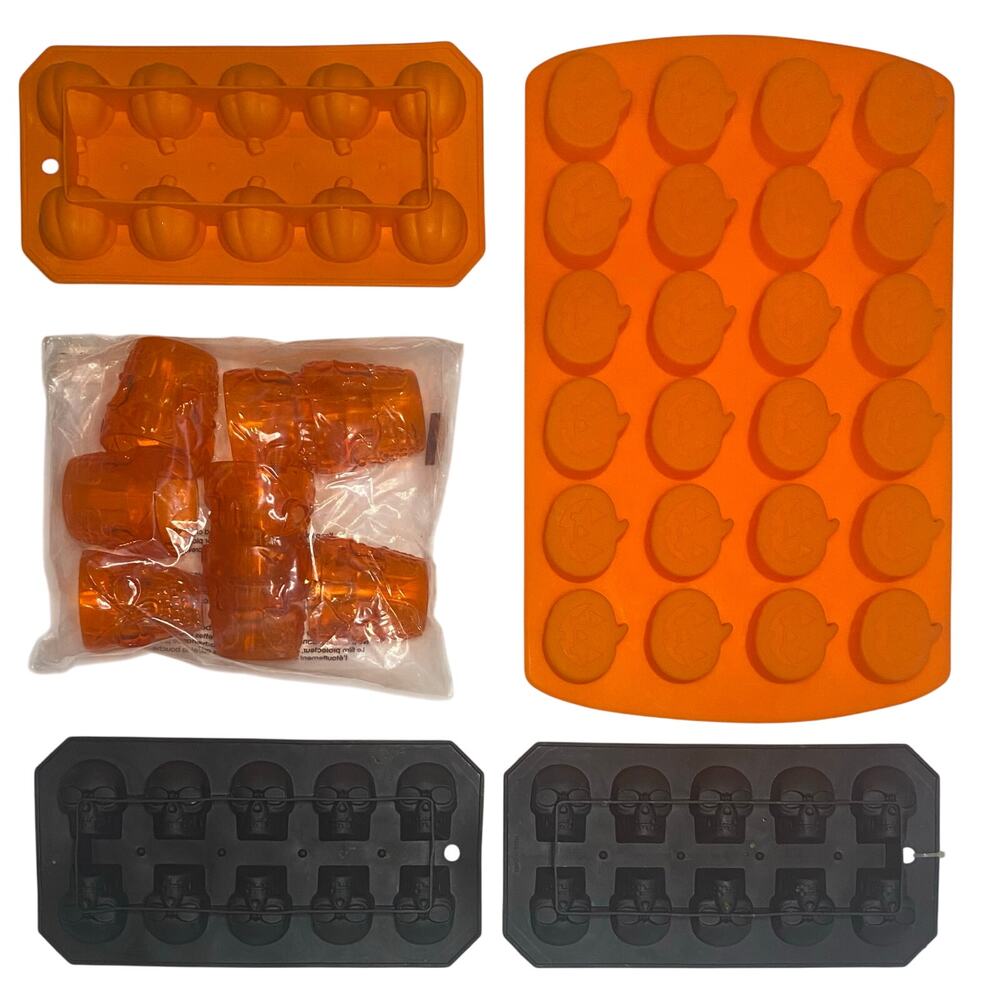 Halloween Shot Glasses, Ice Mold Trays, Jello Shot Mold, Pumkin, Skull